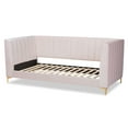 thumbnail image 4 of Baxton Studio Oksana Modern Contemporary Glam and Luxe Light Pink Velvet Fabric Upholstered and Gold Finished Twin Daybed, 4 of 7