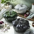 thumbnail image 7 of STAUB Cast Iron 3.5-qt Pumpkin Cocotte with Stainless Steel Knob - Black, 7 of 7