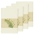 thumbnail image 2 of Authentic Hotel and Spa  Turkish Cotton Palm Fronds Embroidered Cream 4-piece Hand Towel Set, 2 of 3