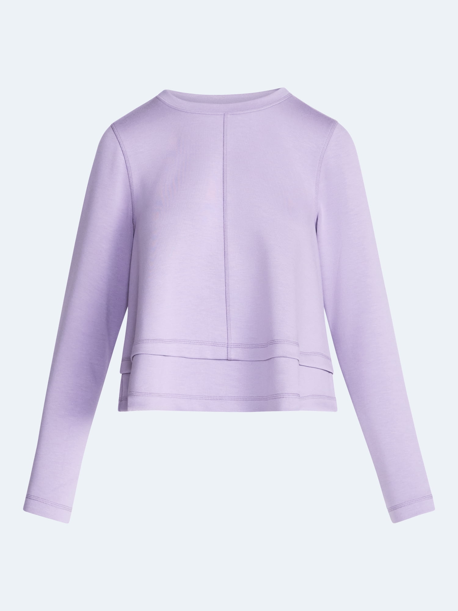 Scoop Women's and Women's Plus Scubaknit Cropped Tiered Top, Sizes XS-4X