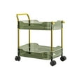 thumbnail image 2 of Two Tier Transparent Rolling Cart With Wheels A Practical Cart With Handles And Locking Swivel Casters Suitable For Storage In The Kitchen Office And Bedroom, 2 of 6