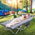 thumbnail image 3 of FICISOG Adult Folding Camping Cots, 900lbs Layer Oxford Sleeping Cots with Carry Bag & Mattress, 3 of 10