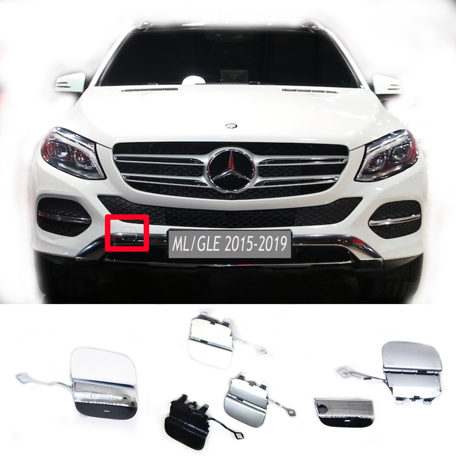 Trimla 2in1 Front Tow Cover for 15-19 Mercedes Benz X166 Fit ML