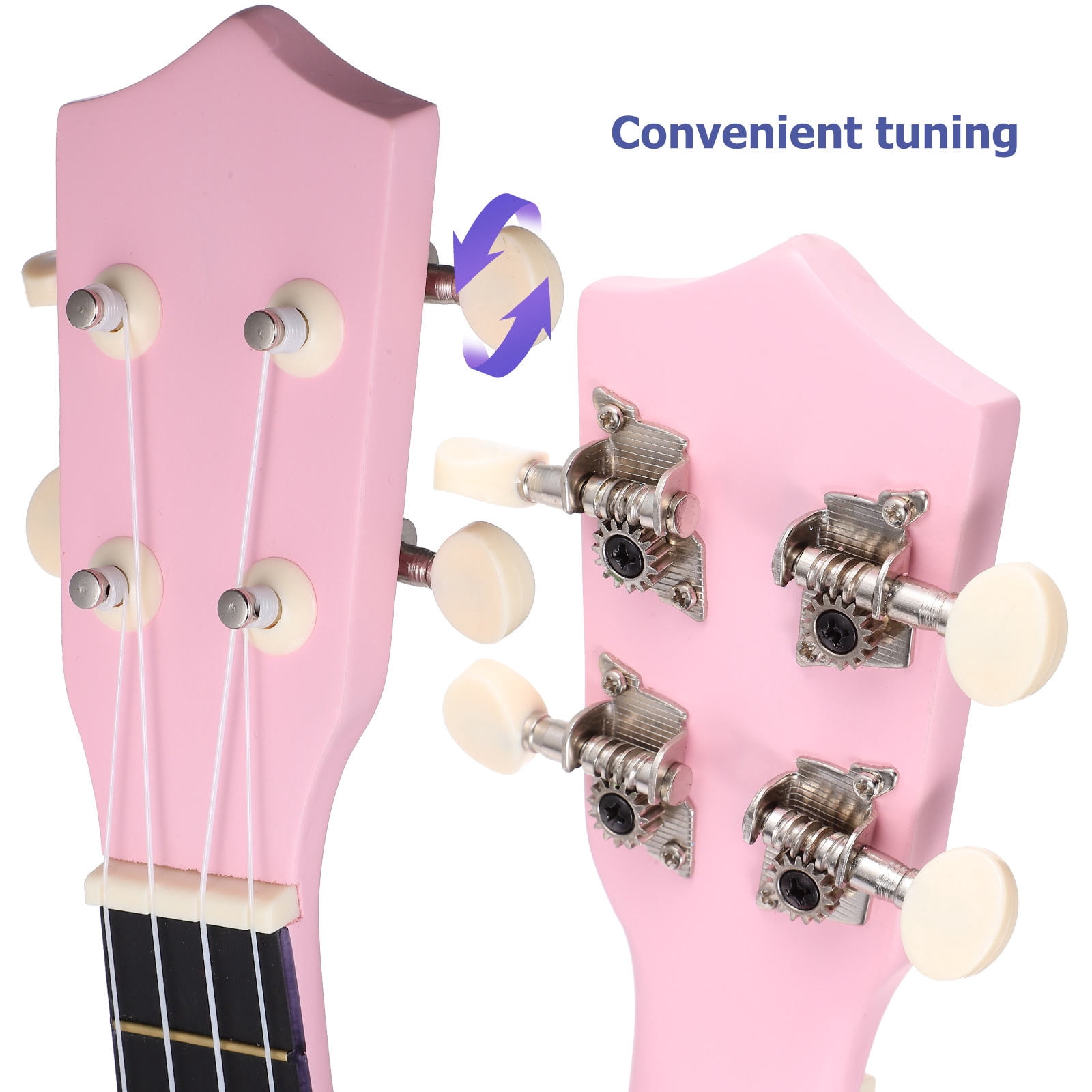 FONDOTIN Pink Ukulele 21 Inch For Kids With Crisp Melodious Sound And Nylon Strings 1 Set