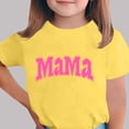 thumbnail image 2 of Zpanxa T-Shirts pour Tout-Petites Fille Imprimé Fête des Mères Col Rond Manches Courtes Haut Polyester Spandex 5-6 Ans, 2 of 5