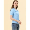 thumbnail image 4 of INSPIRE CHIC Blusa De Trabajo Informal De Algodón Peter Pan Para Mujer Azul claro M, 4 of 4
