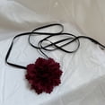 thumbnail image 6 of Wine Flower Collar Bowknot Necklace Chain Temperament Cloth Ribbon Necklace Choker for Women Festival Jewelry, 6 of 8