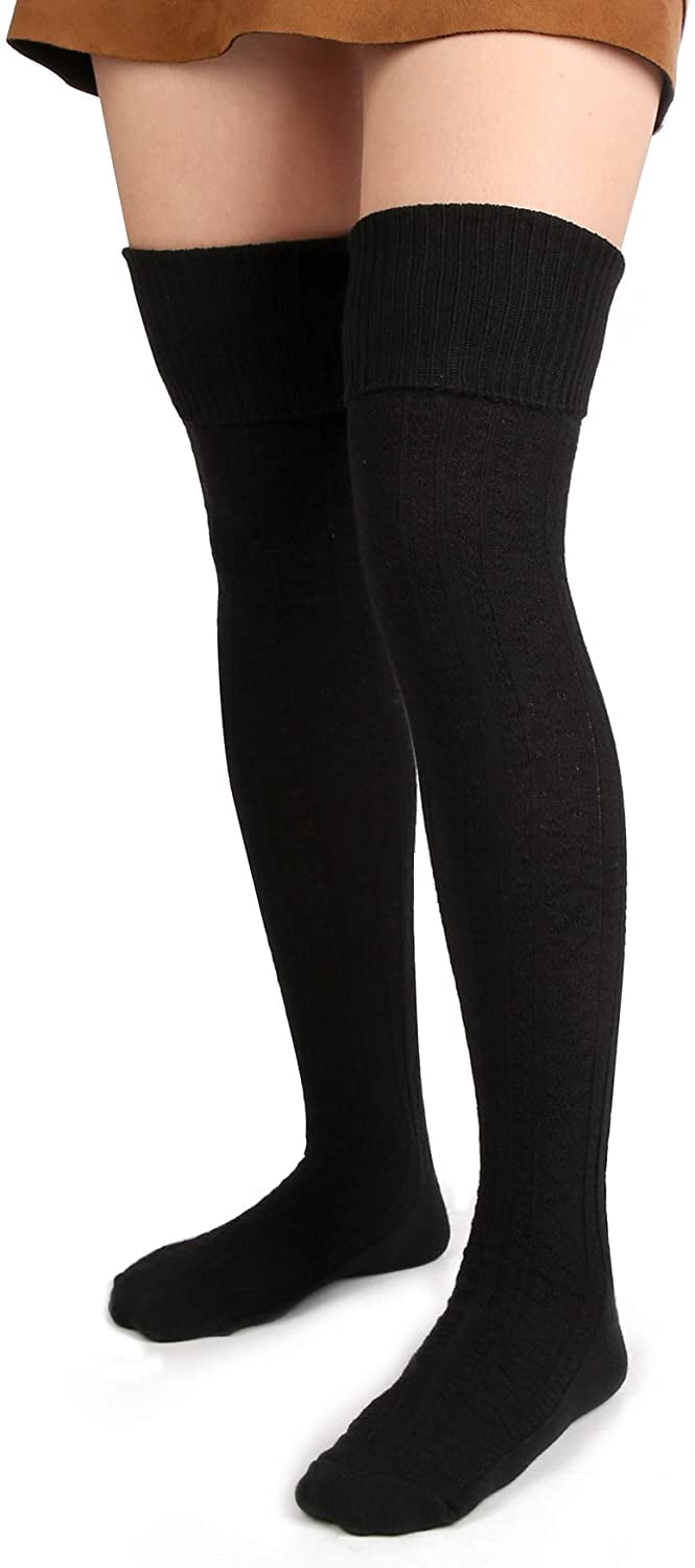 Women Thigh High Socks Knit Over Knee 