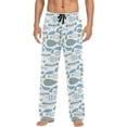 thumbnail image 2 of FREEAMG Fishes Pattern Pajama Pants for Men, Men's Separate Bottoms, Pure Cotton Comfortable Lounge Pants for Men（499）, 2 of 7