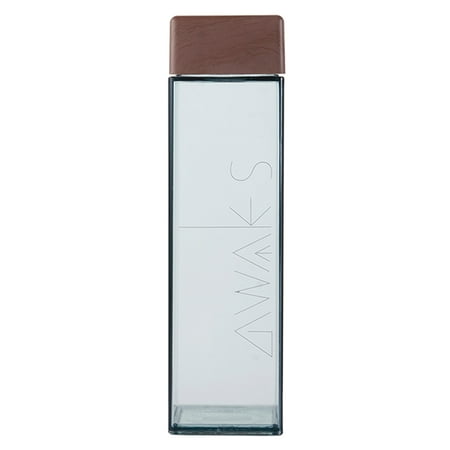 

HUAQUE 450ml Water Bottle Leak-proof Transparent Square Plastic Fruit Juice Sport Camping Cap for Home