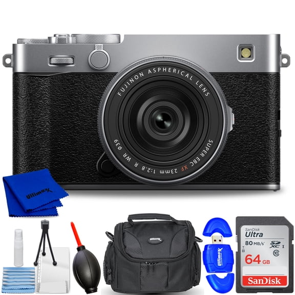 FUJIFILM X-E5 Mirrorless Camera with XF 23mm f/2.8 Lens (Silver) - 7PC Bundle