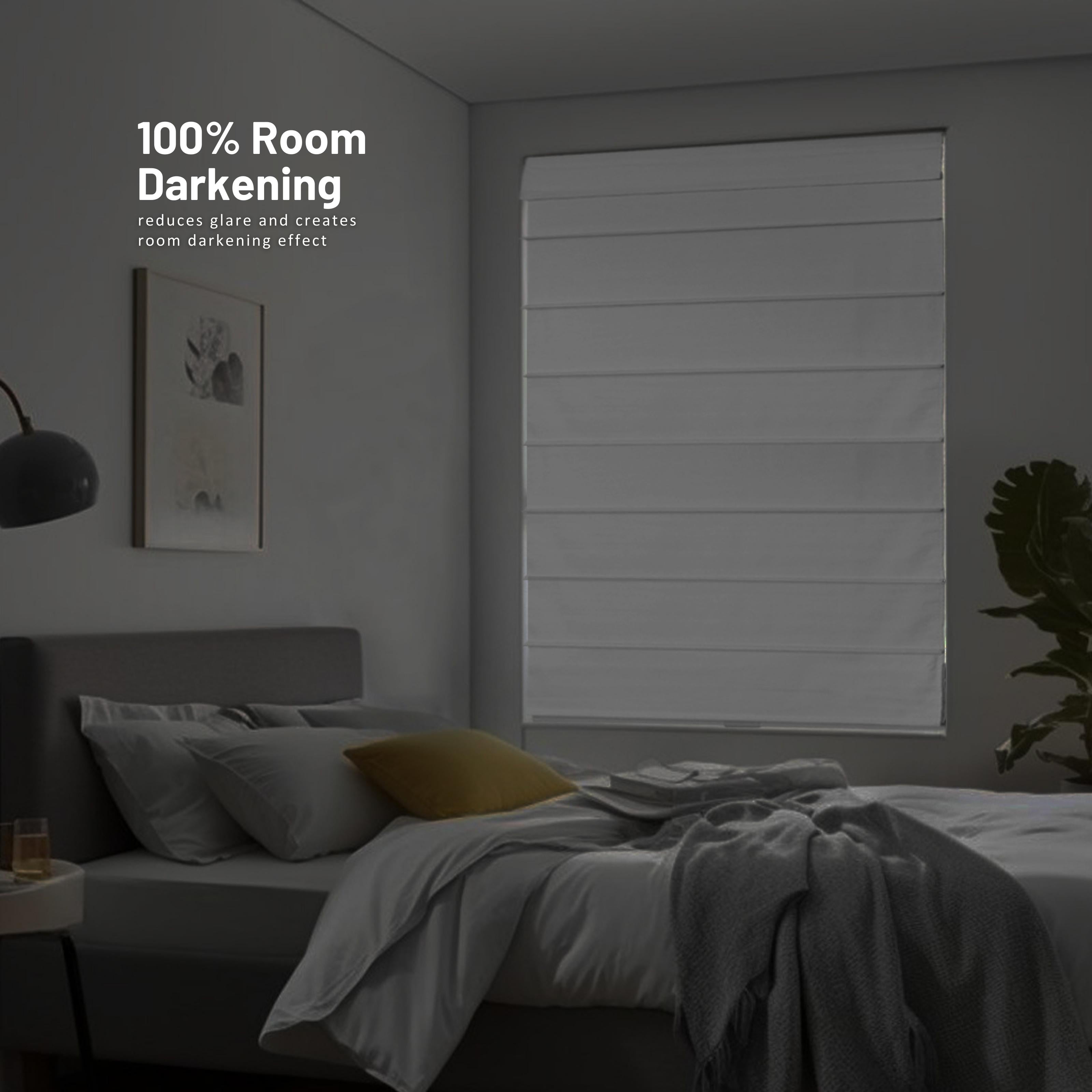 Chicology Cordless Roman Shades, White (Cotton), 23"W X 64"H