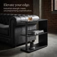 thumbnail image 2 of ZEXVIDA 3-Tier Narrow End Table, Industrial Slim Side Table for Small Spaces, Sofa Couch Table Accent Nightstand with Storage Shelves for Living Room, Bedroom, 2 of 8