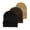 Set A - Black, Brown, Khakhi, variant on Cuffed Knit Beanie 3 Pack Set of Black Charcoal Heather Grey