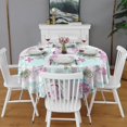 thumbnail image 2 of Pioneer Flower Floral Print Pattern Round Tablecloth 60"x60",Wrinkle Wipeable Table Cloth for Kitchen Dining Room Picnic Patio Party, 2 of 6