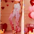 thumbnail image 2 of Visit the JURANMO Store Women Heart Print Leggings Full Length High Waist Casual Tight Pants Fashion Streetwear Legging Valentine's Day Tights Pink XXL, 2 of 10