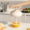 thumbnail image 3 of Manual Egg Beater with Built-in Strainer | Multifunctional Kitchen Tool for Mixing & Filtering | ABS & PET Material | Easy Press & Rotate Design, 3 of 5