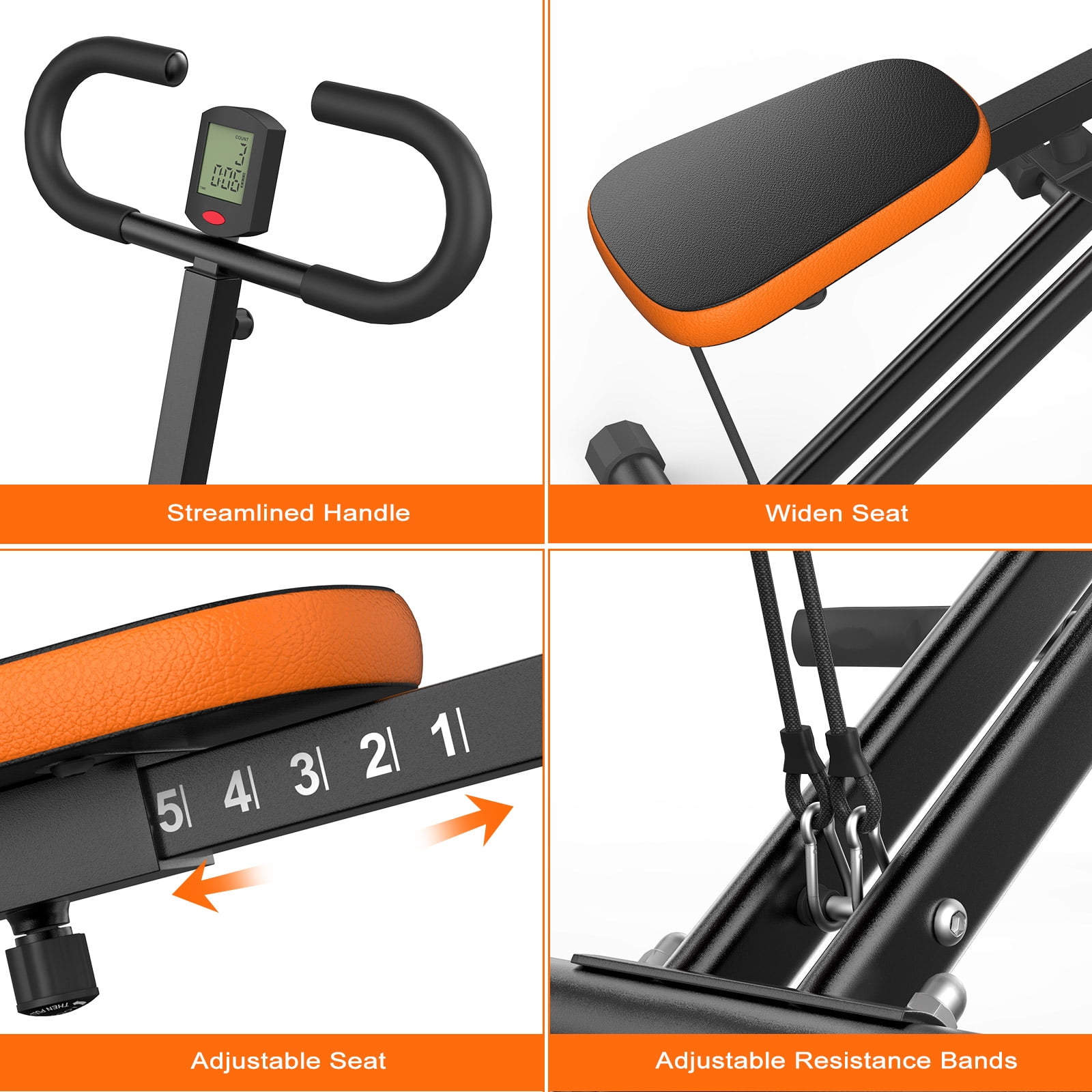 Evitormill Squat Machine with Timer, Foldable 2-in-1 Adjustable Squat Assist Trainer Machine , 330lbs Support, Black