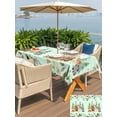 thumbnail image 5 of Outdoor Tablecloth with Umbrella Hole for Patio/Picnic/Party, Sage Green Eucalyptus Leaves Waterproof Table Cloth Rectangle Table Cover Washable, Summer Botanical Animals Watercolor (52"x 70"), 5 of 8