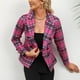 thumbnail image 1 of Pntutb Mujer Check Impreso Slim Lapel Blazer Blazer Coat tops Blusa Pntutb Pntutb-7153, 1 of 7