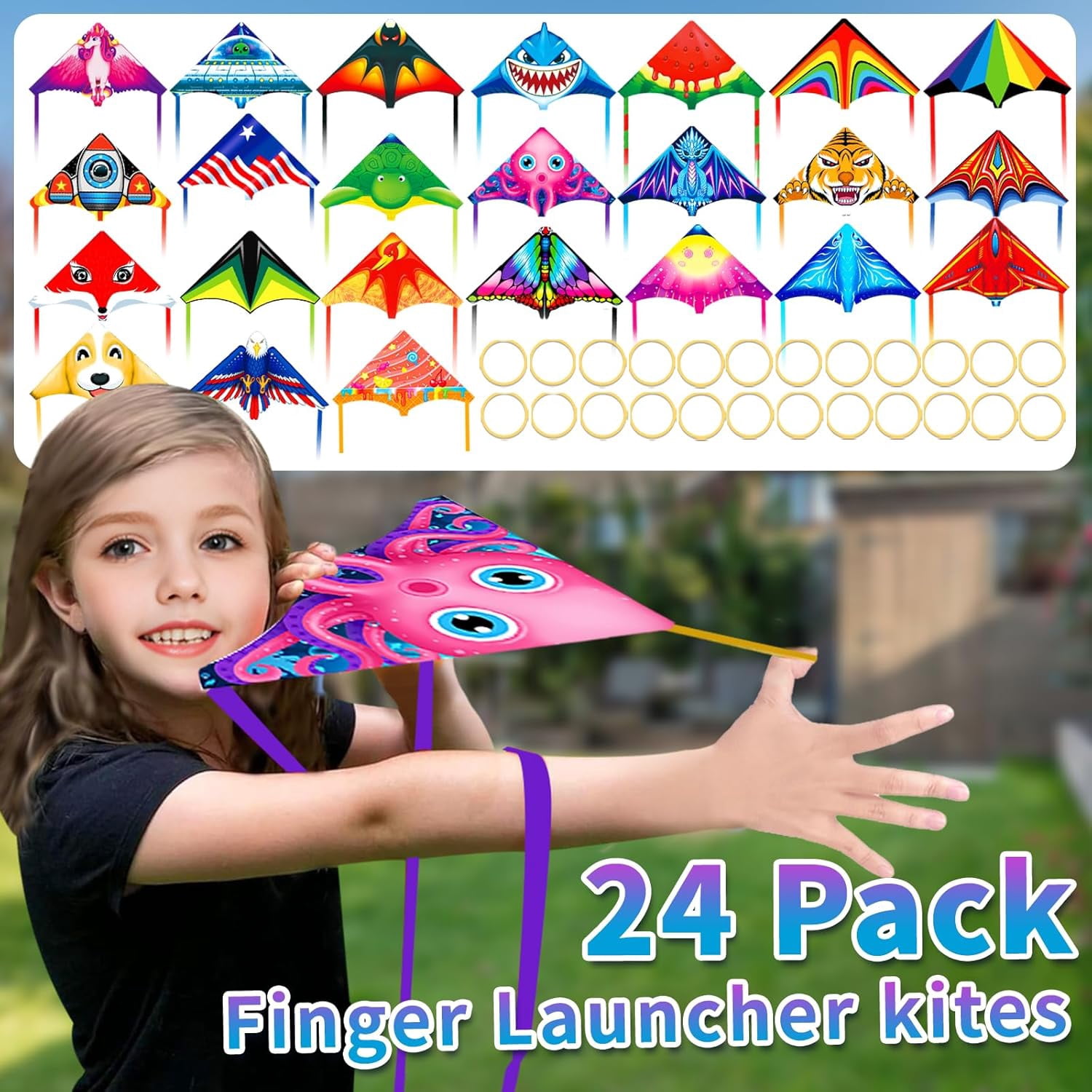 Mini Launcher Kites for Kids Ages 4-12, Easy to Fly Outdoor Party Favors, Bulk Classroom Prizes Beach Toys and Treasure Box Fillers