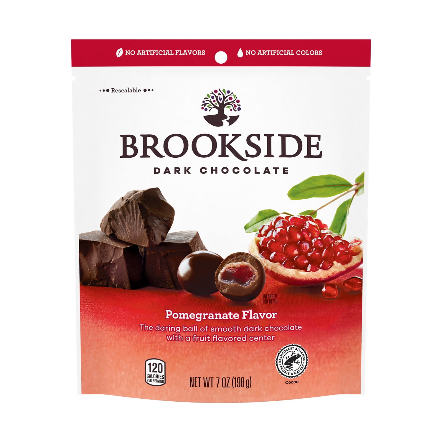 BROOKSIDE Dark Chocolate Pomegranate Flavored Chewy Center, Gluten Free Snacking Chocolate Bag, 7 oz