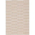 thumbnail image 1 of Unique Loom Tapis Classique Rayé Extérieur 4' x 6' Rectangle Marron Clair/ivoire, 1 of 1