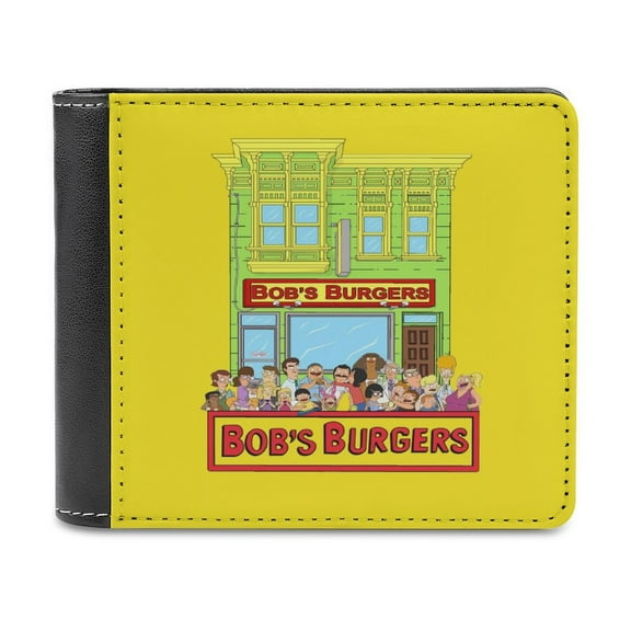 Bob's Burgers Wallet, Anime Leather Wallet Mens Wallets Manga Slim Durable Bifold Wallets
