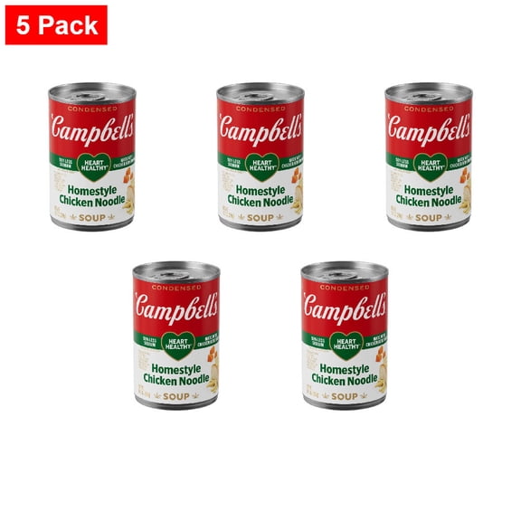 Campbells Condensed Heart Healthy Homestyle Chicken Noodle Soup Can 10.5 oz - 5 Pack