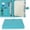 Cyan, variant on Wonderpool A4 PU Leather Ring Holder Writing Portfolio Multi Document Case with Removable Binder Clipboard and Functional Pocket for Organizer Office Travel School (Purple)