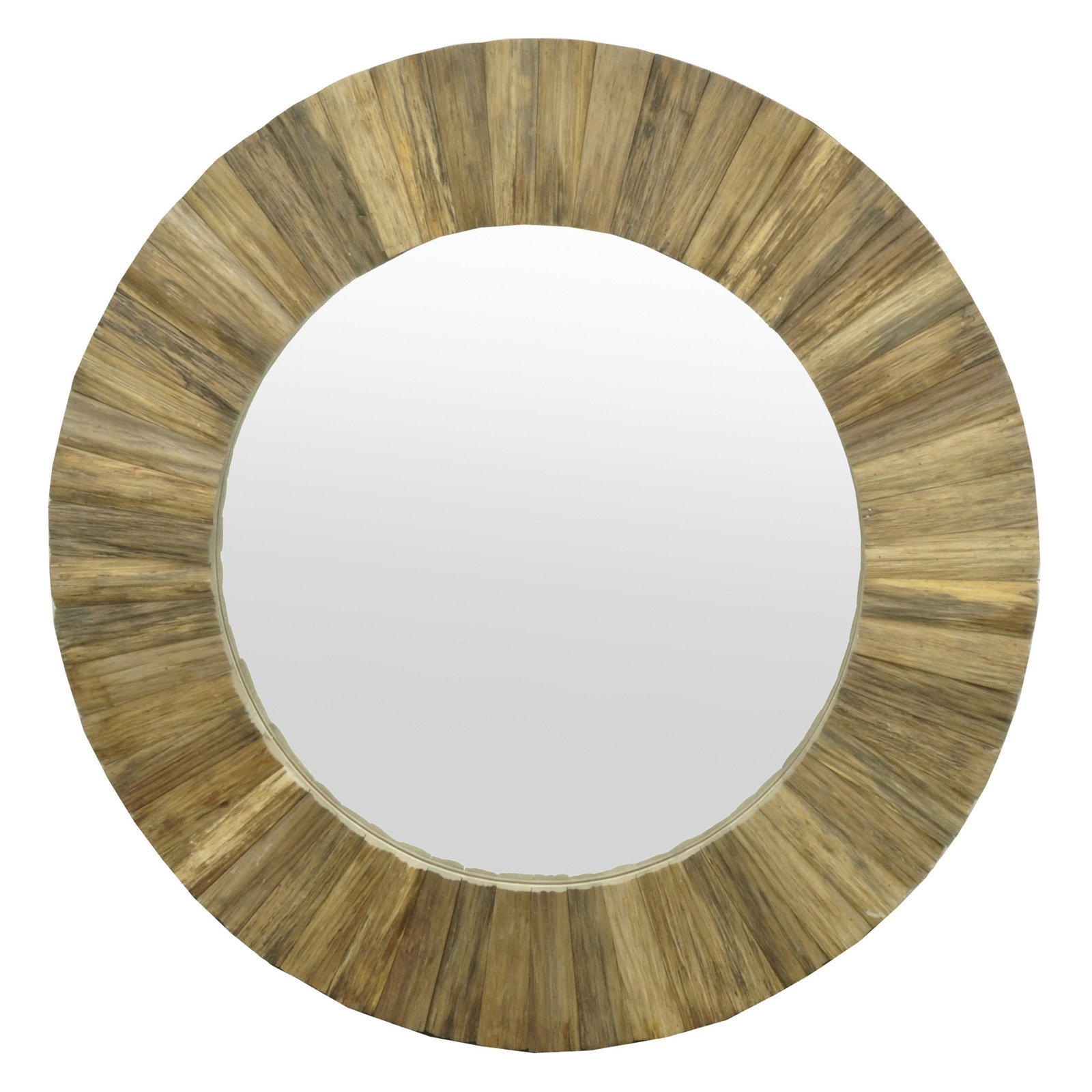 Three Hands Wood Slat Wall Mirror 42 in.