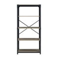 thumbnail image 4 of Walker Edison Finley Urban Industrial Angle Iron X Back Bookshelf, 64 Inch, Grey Wash, 4 of 8
