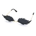 thumbnail image 2 of Womens Rose Leaf Shape Lens Hippie Pop Color Sunglasses Gold Black, 2 of 4