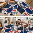 thumbnail image 5 of 3'x5' Area Rugs, Blue Red Color Block Indoor Outdoor Area Rug for Living Room Bedroom, Modern Abstract Geometric Washable Bathroom Rugs Kitchen Floor Carpet Mats Home Decor Aesthetic, 5 of 8