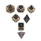 thumbnail image 2 of Paquete de 7 dados de varios lados juego de dados D8 D10 D20 juego de dados poliédricos #1 Dorado-azul real perfke Dados poliédricos, 2 of 9