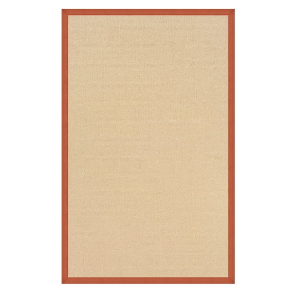 Linon Athena Natural & Burnt Orange 5ft x 8ft Area Rug
