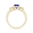 thumbnail image 2 of ANGARA Natural 1.45 ct Tanzanite and Diamond Three Stone Engagement Ring in 14K Yellow Gold for Women (Size-7mm) | December Birthstone, Anniversary, Jewelry Gift for Women | Natural Tanzanite Ring, 2 of 10