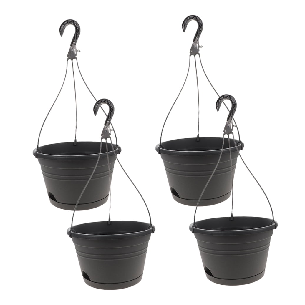 MLINS  4 Pcs for Indoor Plants Stackable Hanging Planters Balcony Black