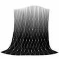 thumbnail image 6 of Black Ombre Blanket Soft Cozy Warm Throw Blanket for Couch, Plush Fuzzy Flannel Fleece Blankets for Sofa, Modern Geometric Abstract Rhombus Striped Bed Blankets Lightweight Gifts for Women, 40"x50", 6 of 9