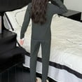 thumbnail image 5 of Cethrio Girls Thermal Pajama Sets, Soft Two Piece Long Sleeve Winter Sleepwear Loungewear Black Size 7-8, 5 of 5