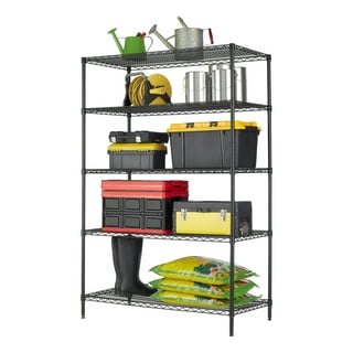 Gladiator Heavy Duty Steel Heavy Duty 4-Tier Utility Shelving Unit (77-in W  x 24-in D x 72-in H), Gray in the Freestanding Shelving Units department at
