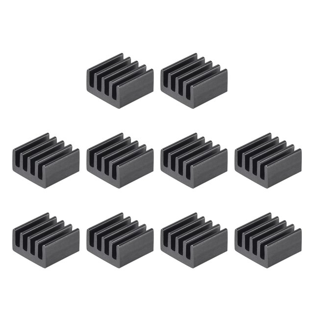 Unique Bargains 9x9x5mm Noir Collant Aluminium Radiateur Électronique Refroidisseur 10 Pack