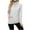 Gray, variant on Fesfesfes Fashion Women Flannel Shirt Casual Solid Turtleneck Long Sleeve Fall Blouse Pullver Tops Under $10