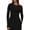 Black, variant on Vivianyo HD Women's Long Sleeve Fitted Crop Top, Ruched Side Crew Neck Pullover Blouse for Women Street Outing and Daily Errands, Sizes S-2XL