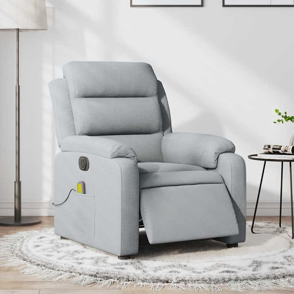 vidaXL Electric Massage Recliner Chair Light Grey