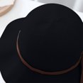 thumbnail image 6 of Fewfanhot Women Wide Floppy Brim Sun Hat, UPF Windproof Chin Strap Bucket Hat with Braided Bow Decor for Summer Beach Travel, 6 of 7