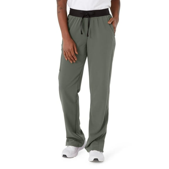 ave. Varick Women's Six Pocket Midrise Straight Leg Scrub Pant in Olive, XS