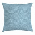 thumbnail image 1 of Flower Throw Pillow Cushion Cover, Interlaced Round Shapes Ornamented with Four Leaf Stylized Petals Print, Decorative Square Accent Pillow Case, 20 X 20 Inches, Slate Blue Baby Blue, by Ambesonne, 1 of 2
