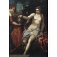 thumbnail image 2 of Domenico Tintoretto 11x14 Black Ornate Wood Framed Double Matted Museum Art Print Titled: Susanna (C. 1580s), 2 of 5