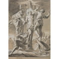 thumbnail image 2 of Paul Decker the Younger 11x14 Gold Ornate Wood Frame and Double Matted Museum Art Print Titled - Christ Nailed on the Cross (Early 18th Century), 2 of 4